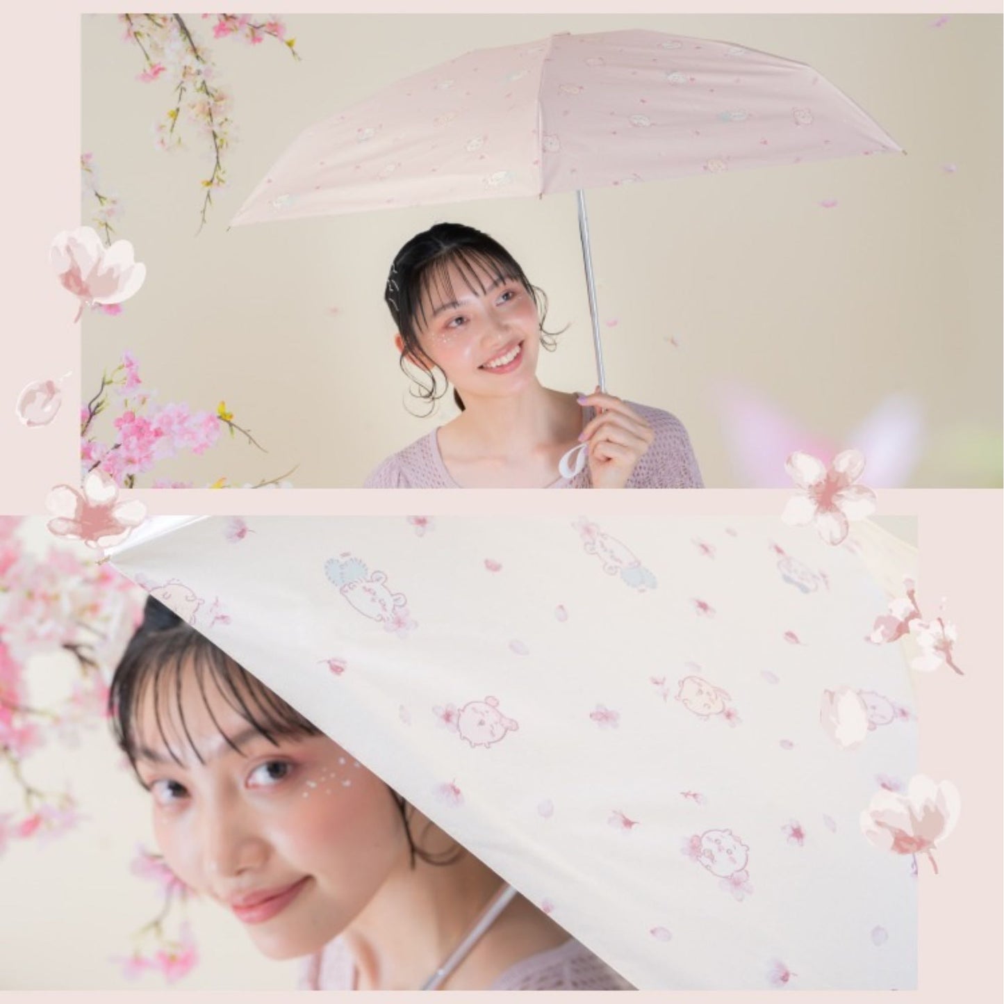Chiikawa × Wpc. Blackout Shading Mini umbrella. Cherry