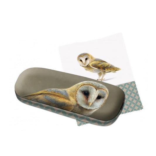 Bekking & Blitz glasses case with microfibre cloth. owl
