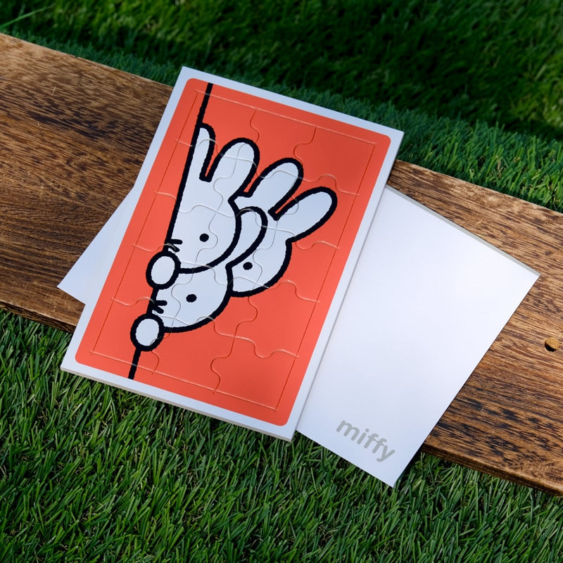 Dick Bruna's Miffy jigsaw puzzle card. orange