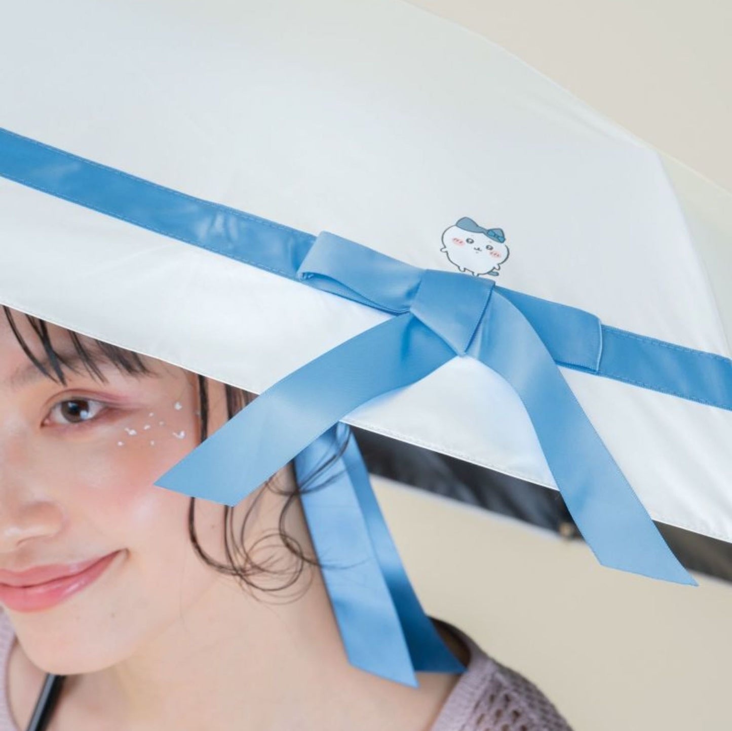 Chiikawa × Wpc. Blackout Shading umbrella. Praised ribbon