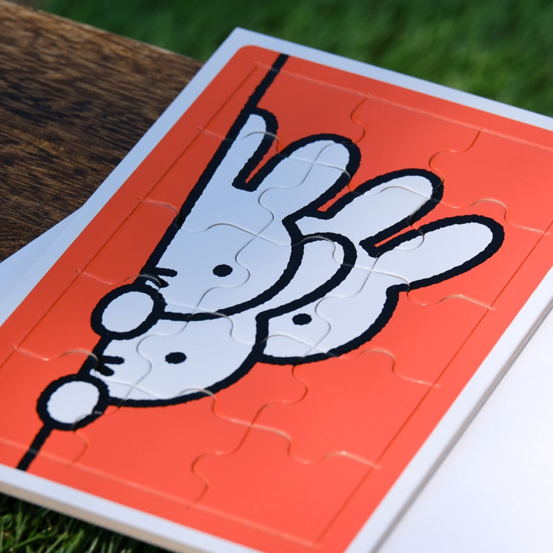 Dick Bruna's Miffy jigsaw puzzle card. orange